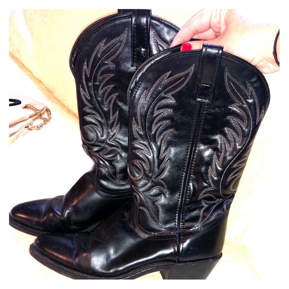 Black cowboy boots